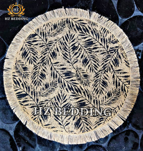 Round Placemat Table Non-Slip Jute Mats for Dining Table Decoration Accessories Kitchen Placemats Coffee Coasters Party Dinner 15x15 inh