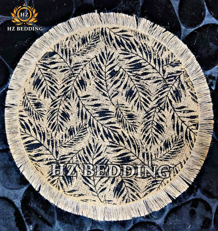 Round Placemat Table Non-Slip Jute Mats for Dining Table Decoration Accessories Kitchen Placemats Coffee Coasters Party Dinner 15x15 inh