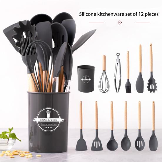 12 Pcs Silicone Kitchen Utensil Set HZ BEDDING