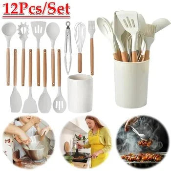 12 Pcs Silicone Kitchen Utensil Set HZ BEDDING