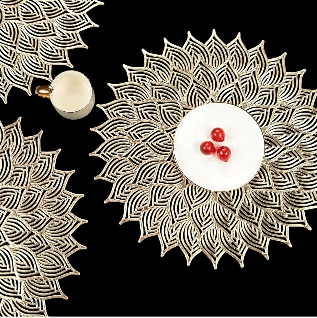 2/4/6/8 PVC Flower Placemats Placemats Round 15 inch HZ BEDDING