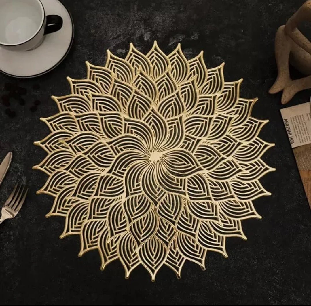 2/4/6/8 PVC Flower Placemats Placemats Round 15 inch HZ BEDDING