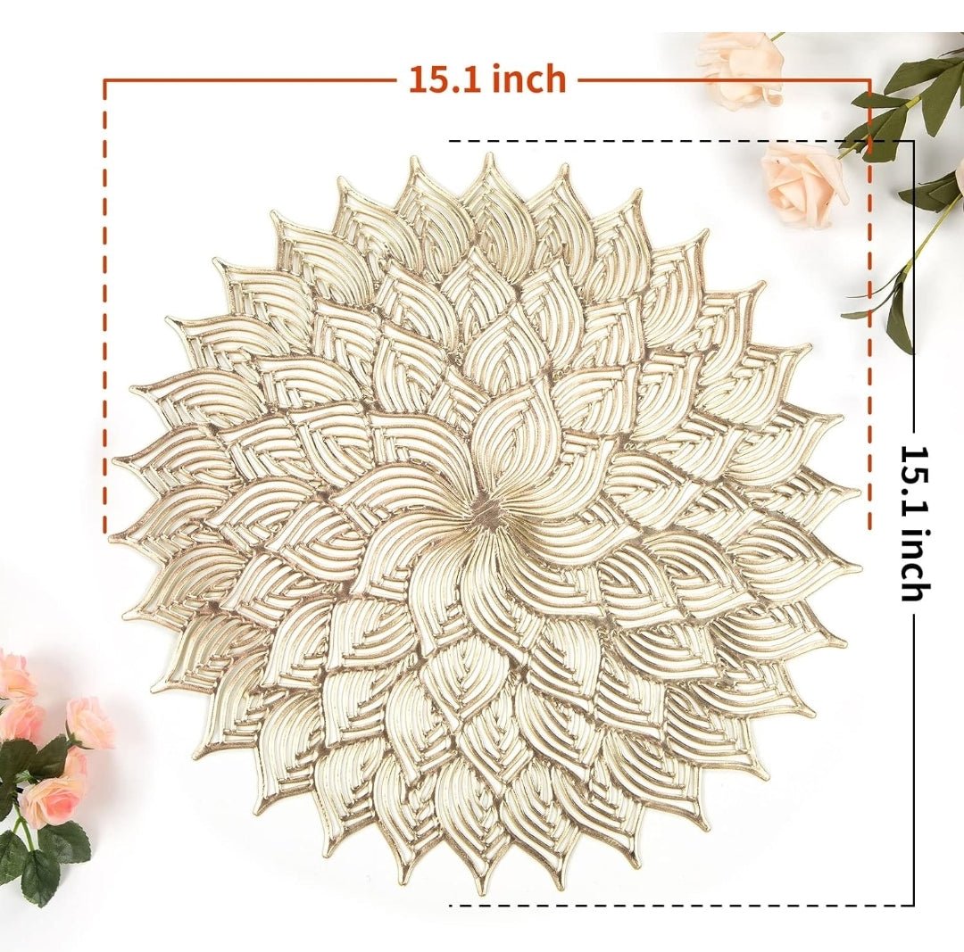 2/4/6/8 PVC Flower Placemats Placemats Round 15 inch HZ BEDDING