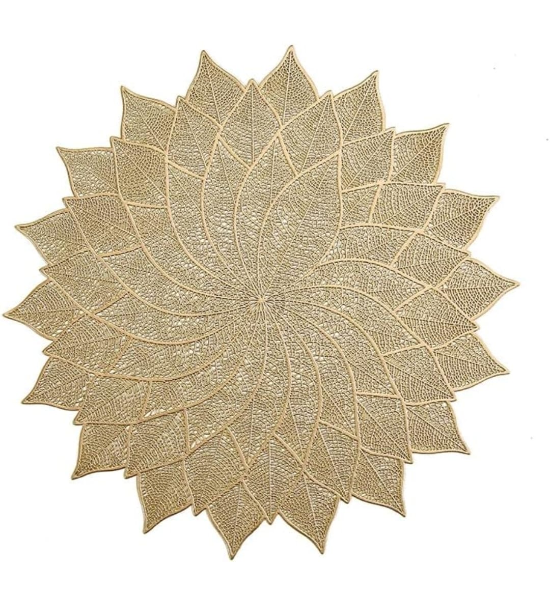 2/4/6/8 PVC Leaf Shape Placemats HZ BEDDING