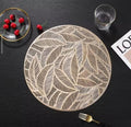 2/4/6/8 PVC Leaf Shape Round Placemats HZ BEDDING