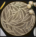 2/4/6/8 PVC Leaf Shape Round Placemats HZ BEDDING
