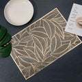 2/4/6/8 PVC Leave Placemats Rectangle 12x18 HZ BEDDING