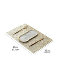 2/4/6/8 PVC Luxury Leaves Placemats Rectangle 12x18 HZ BEDDING