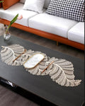 2/4/6/8 Vinyl leaf design Placemats HZ BEDDING