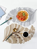 2/4/6/8 Vinyl leaf design Placemats HZ BEDDING