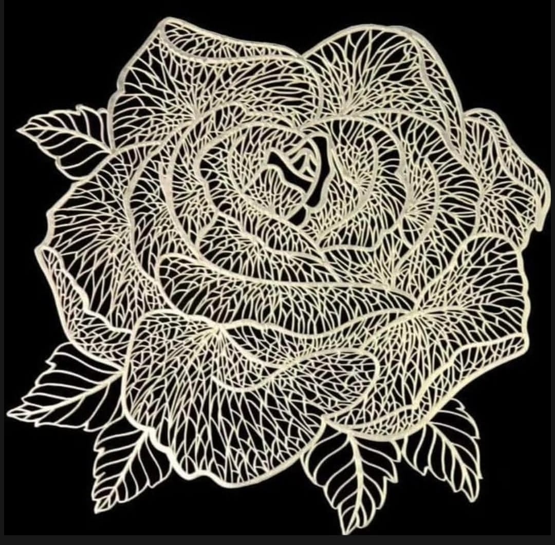 2/4/6/8 Vinyl Rose Design Placemats HZ BEDDING