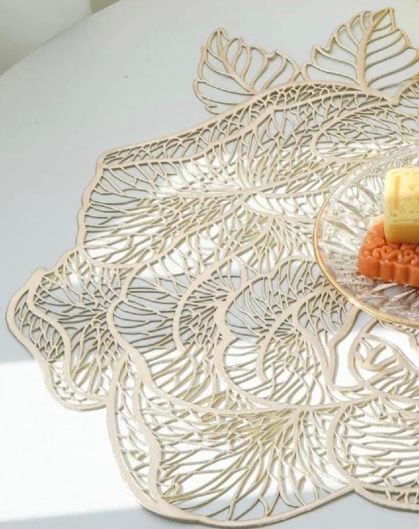 2/4/6/8 Vinyl Rose Design Placemats HZ BEDDING