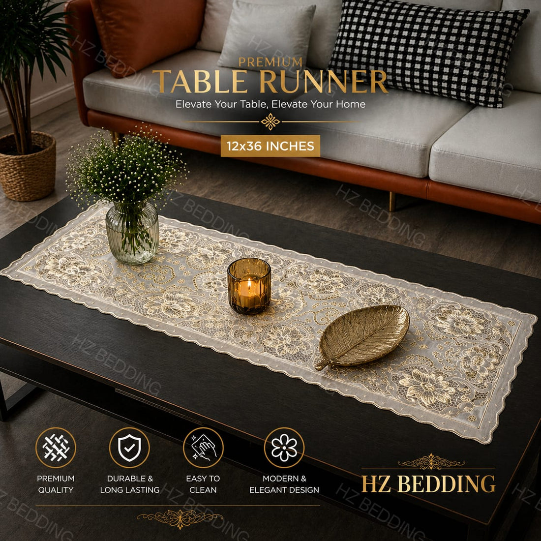 3 Feet Table Runner, Center Table Dressing HZ BEDDING