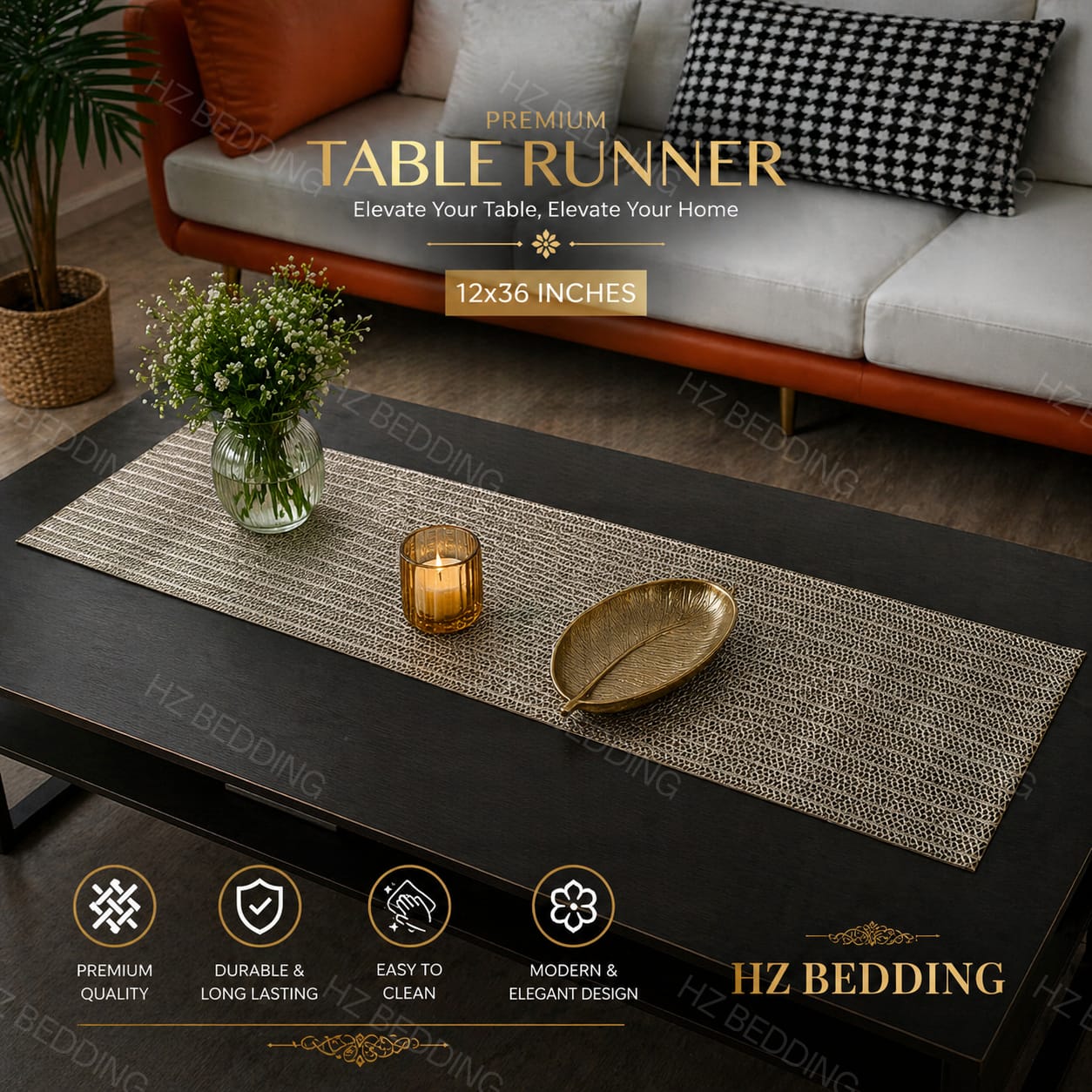 3 Feet Table Runner, Center Table Dressing HZ BEDDING