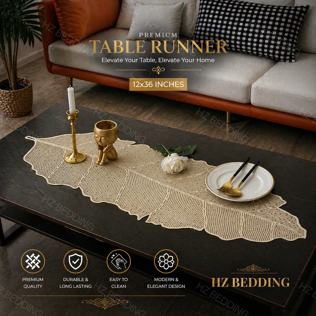 3 Feet Table Runner, Center Table Dressing HZ BEDDING