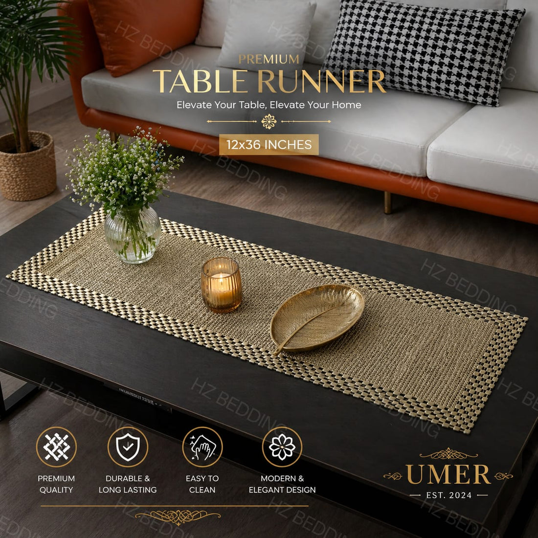 3 Feet Table Runner, Center Table Dressing HZ BEDDING