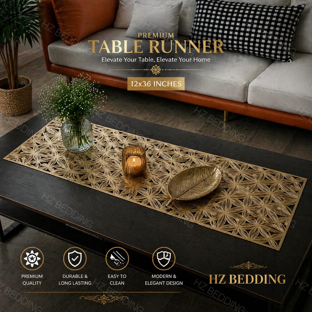 3 Feet Table Runner, Center Table Dressing HZ BEDDING
