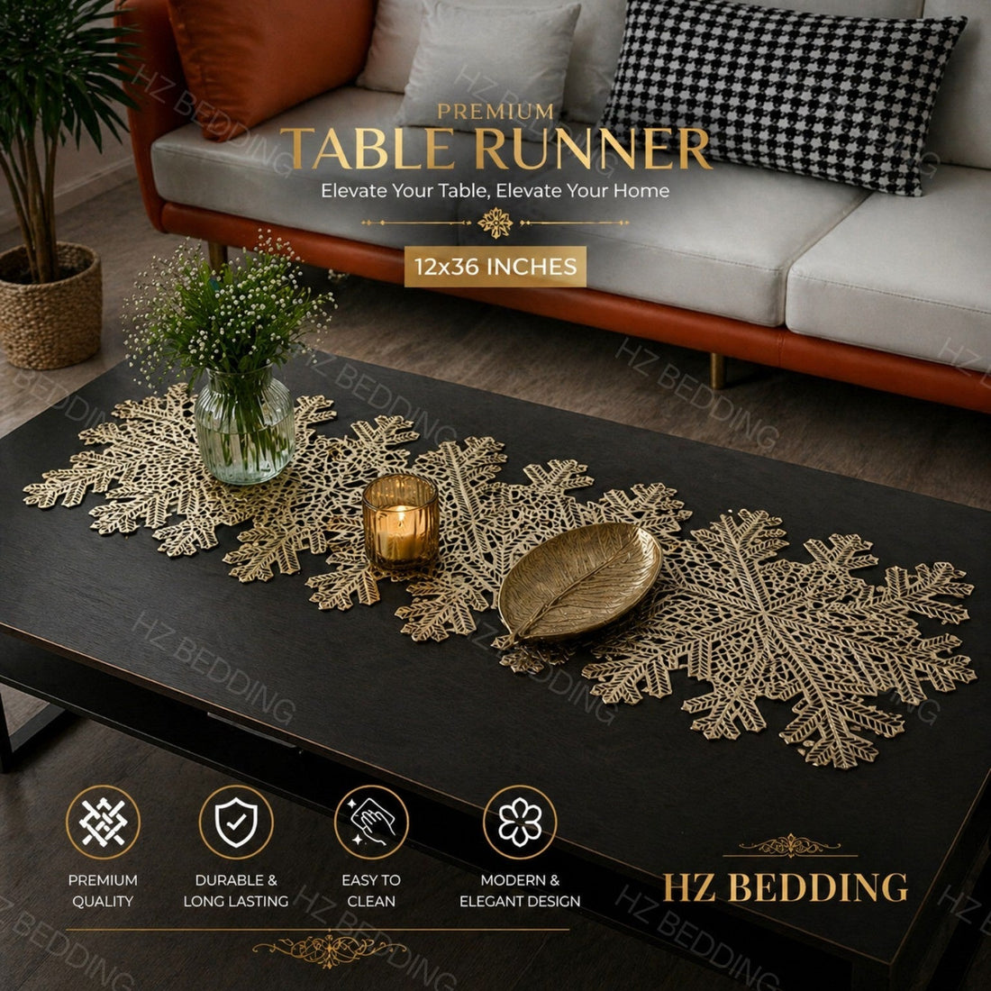 3 Feet Table Runner, Center Table Dressing HZ BEDDING