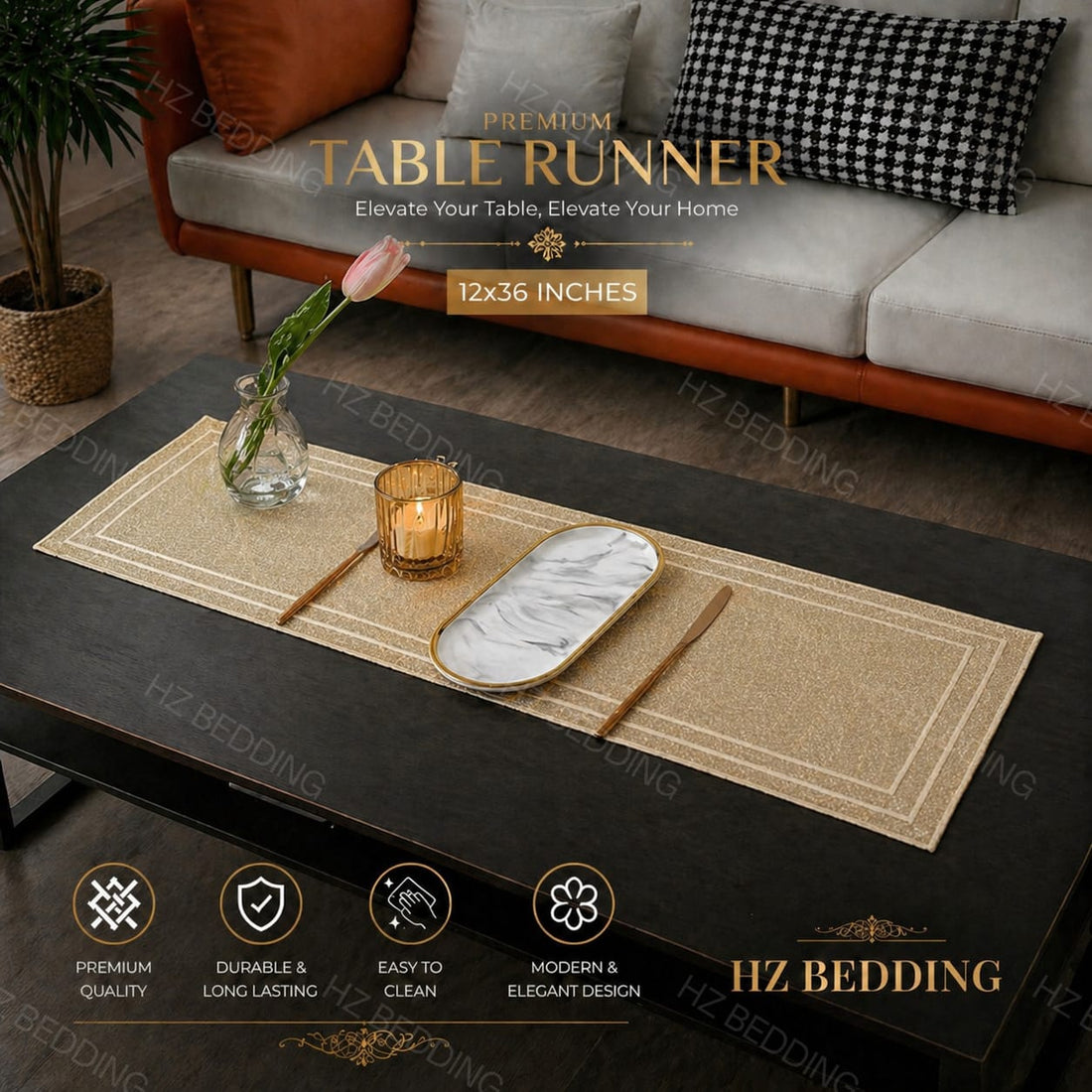 3 Feet Table Runner, Center Table Dressing HZ BEDDING