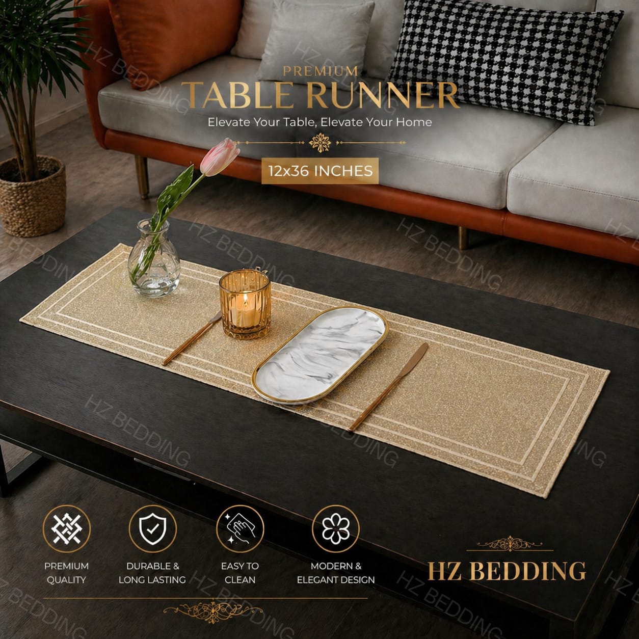 3 Feet Table Runner, Center Table Dressing HZ BEDDING