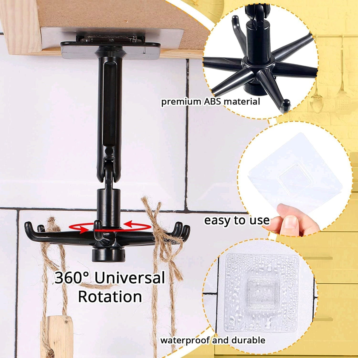 360° Self-Adhesive Hook – Kitchen & Bathroom Wall Hanger Digital deals