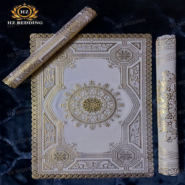 3Pc Premium Golden Table Mat Set, Dressing table and Side Table HZ BEDDING