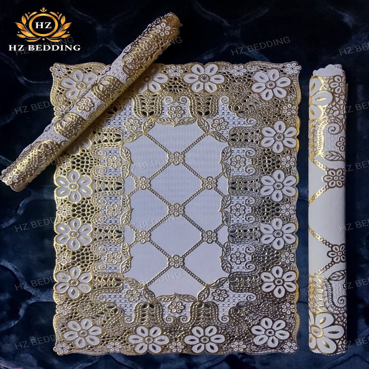 3Pc Premium Golden Table Mat Set, Dressing table and Side Table HZ BEDDING
