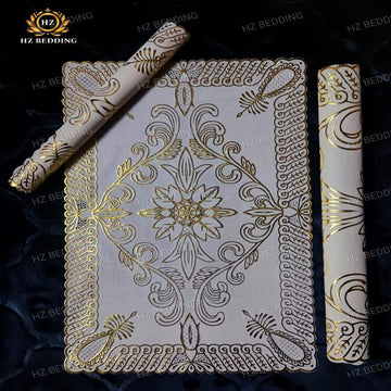 3Pc Premium Golden Table Mat Set, Dressing table and Side Table HZ BEDDING
