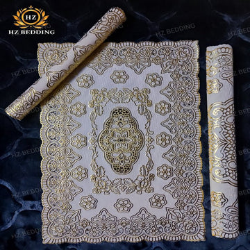 3Pc Premium Golden Table Mat Set, Dressing table and Side Table HZ BEDDING
