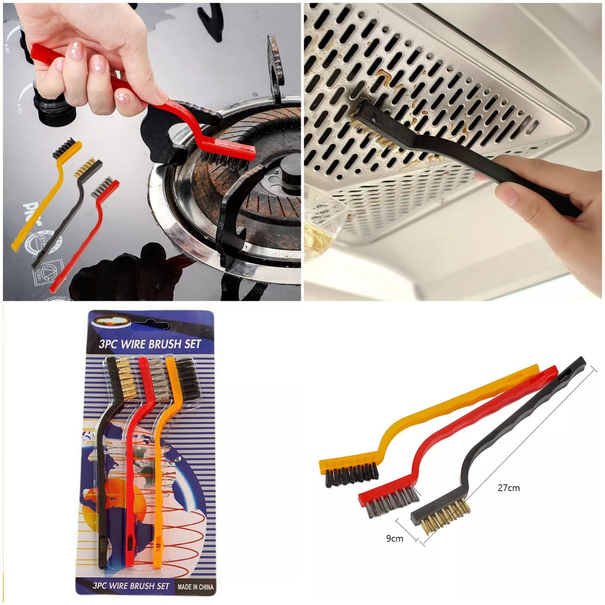 3Pcs set Cleaning Wire Brush Kitchen Tools Digital deals