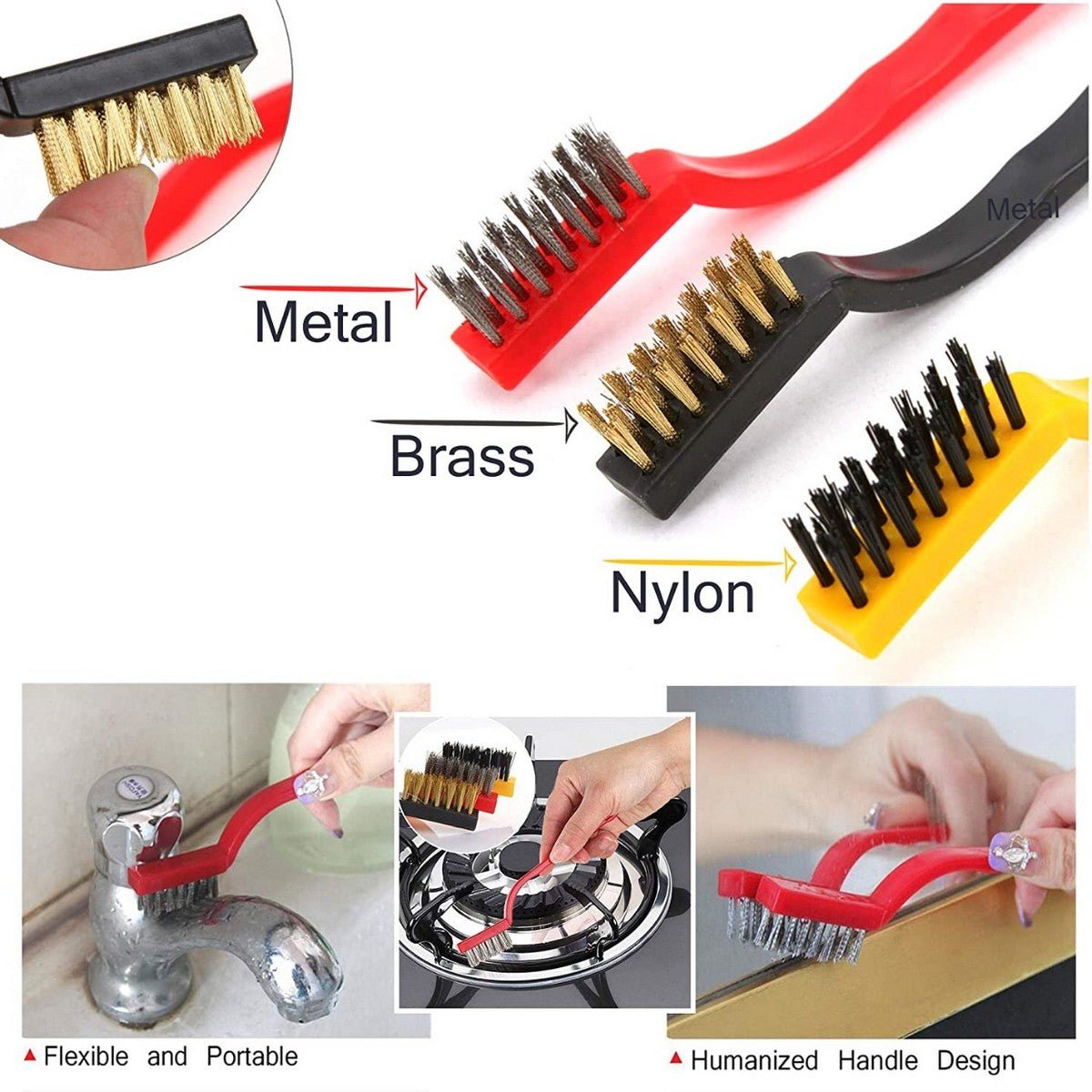 3Pcs set Cleaning Wire Brush Kitchen Tools Digital deals