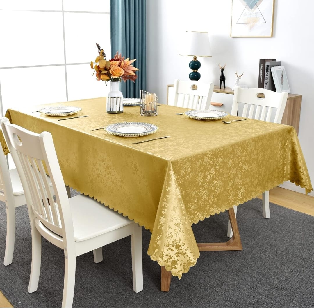 4 6 & 8 Seater Golden Color Table Sheet HZ BEDDING