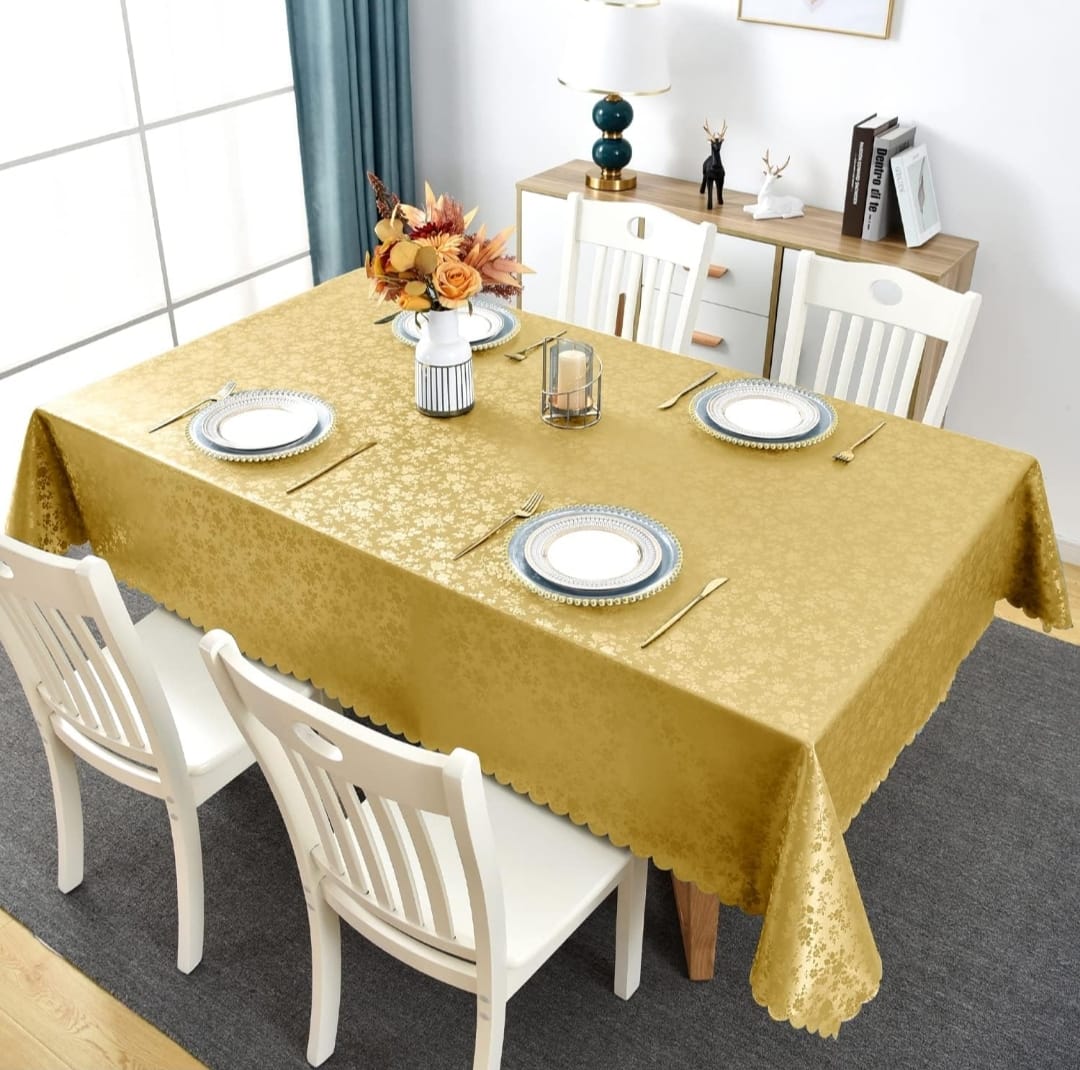 4 6 & 8 Seater Golden Color Table Sheet HZ BEDDING