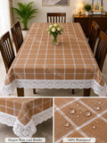 4/6/8 Seater Waterproof Table Cover with Elegant Lace Border New Design H HZ BEDDING