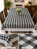 4/6/8 Seater Waterproof Table Cover with Elegant Lace Border New Design I HZ BEDDING