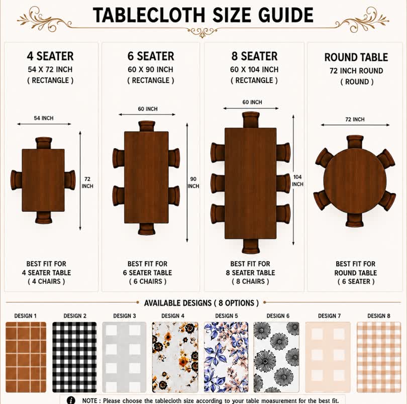 4/6/8 Seater Waterproof Table Cover with Elegant Lace Border New Design I HZ BEDDING