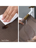 5 Pieces Brown A PVC Washable Placemats with Runner HZ BEDDING