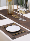 5 Pieces Brown PVC Washable Placemats with Runner HZ BEDDING