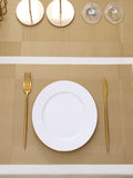 5 Pieces Golden PVC Washable Placemats with Runner HZ BEDDING