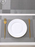 5 Pieces Grey PVC Washable Placemats with Runner HZ BEDDING