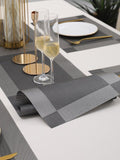 5 Pieces Grey PVC Washable Placemats with Runner HZ BEDDING