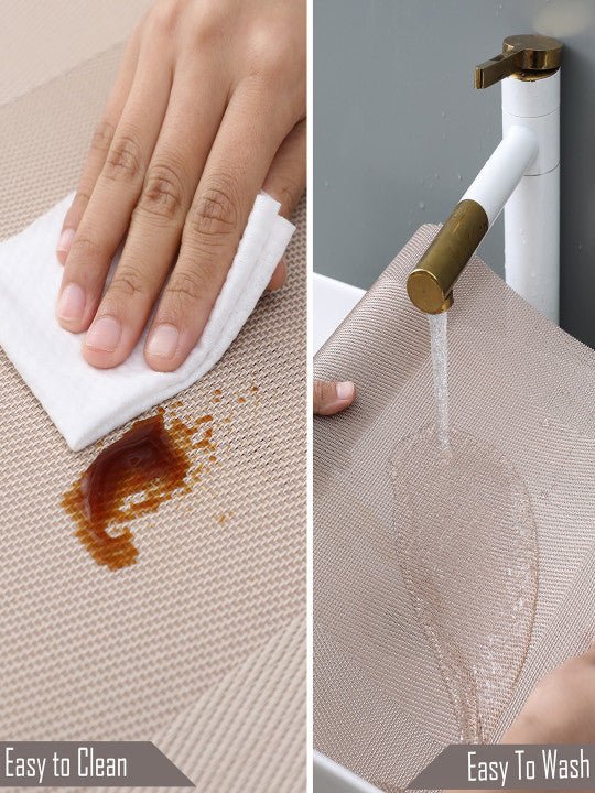 5 Pieces Light PVC Washable Placemats with Runner HZ BEDDING