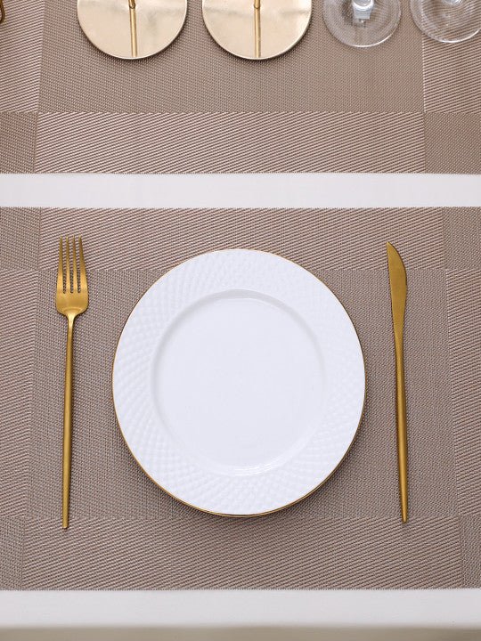 5 Pieces Light PVC Washable Placemats with Runner HZ BEDDING