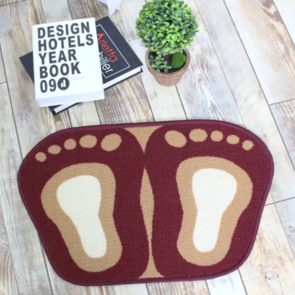 Cute Footprints Feet Shape Mat Bath Mat Toilet Non-slip Rug For Bathroom Shower Room Water Absorb Doormat