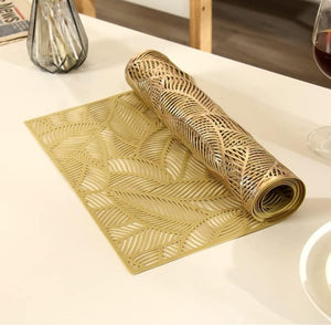 6 Feet Elegant Leaf Design PVC Table Runner - Heat-Resistant, Washable Dining Decor for Home & Restaurant, for Spring