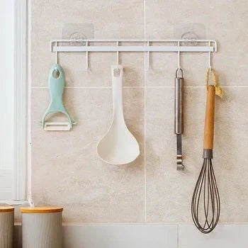 6-Row Nail-Free Transparent Wall Hooks – Self-Adhesive Traceless Hanger Digital deals