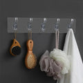 6-Row Nail-Free Transparent Wall Hooks – Self-Adhesive Traceless Hanger Digital deals