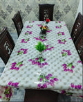 6 Seater Flower Print Tablecover with beautiful Spill-Proof Table Cover in Washable Oil Proof anti-scalding Pvc Vinyl Table Cover Decoration for Kitchen Dining HZ BEDDING
