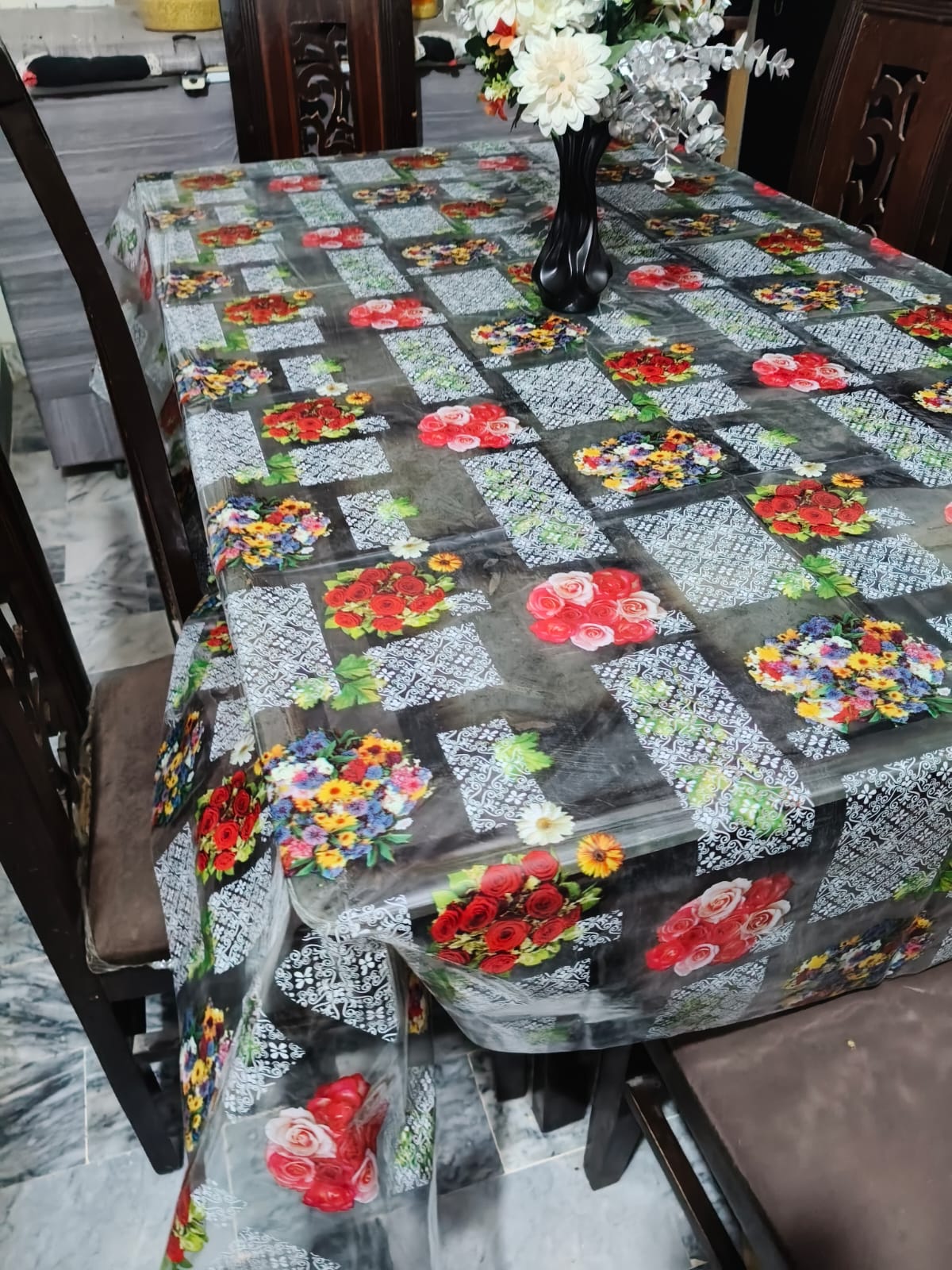 6 seater Premium Floral Table Cover HZ BEDDING