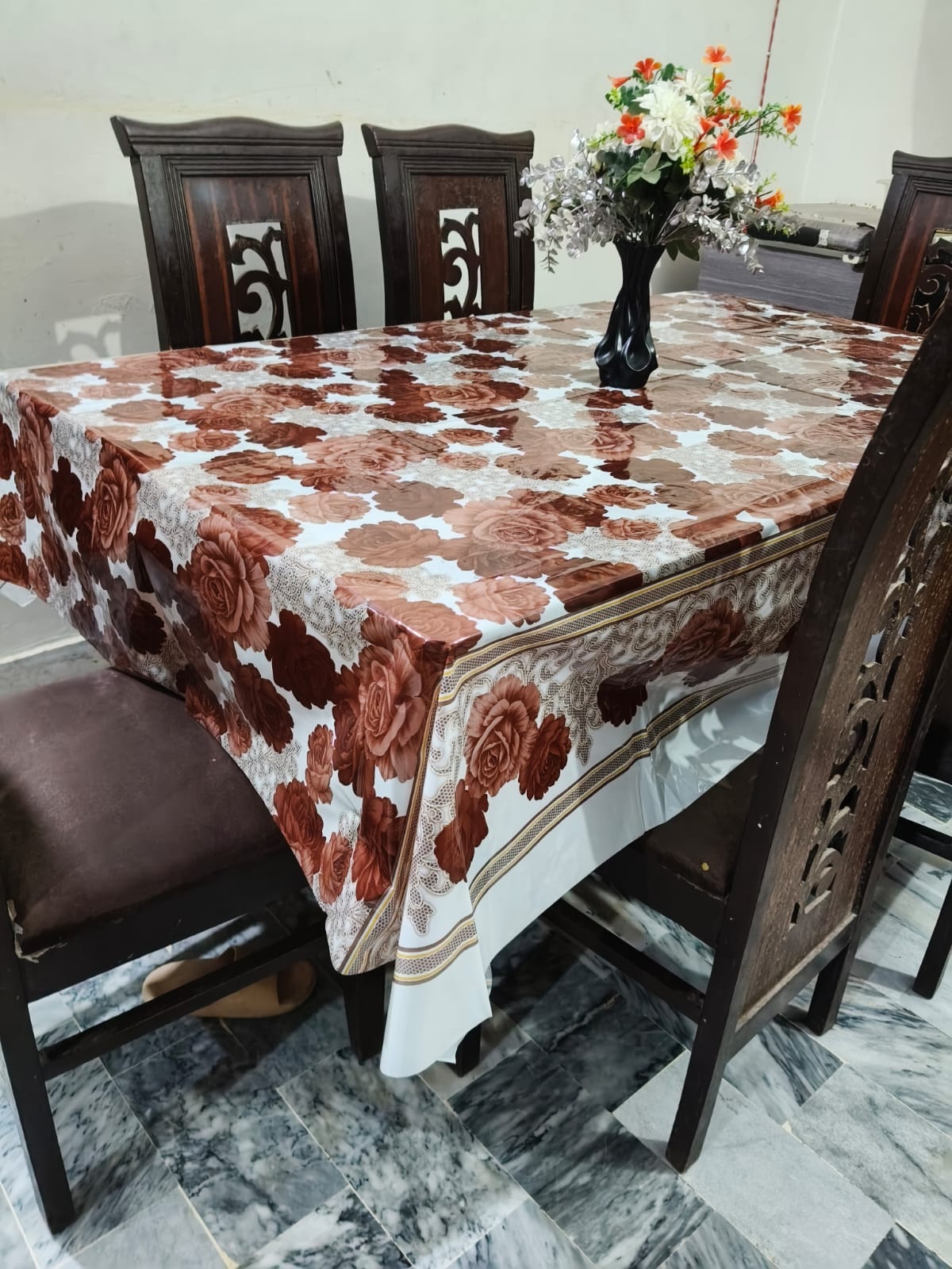 6 seater Premium Floral Table Cover HZ BEDDING
